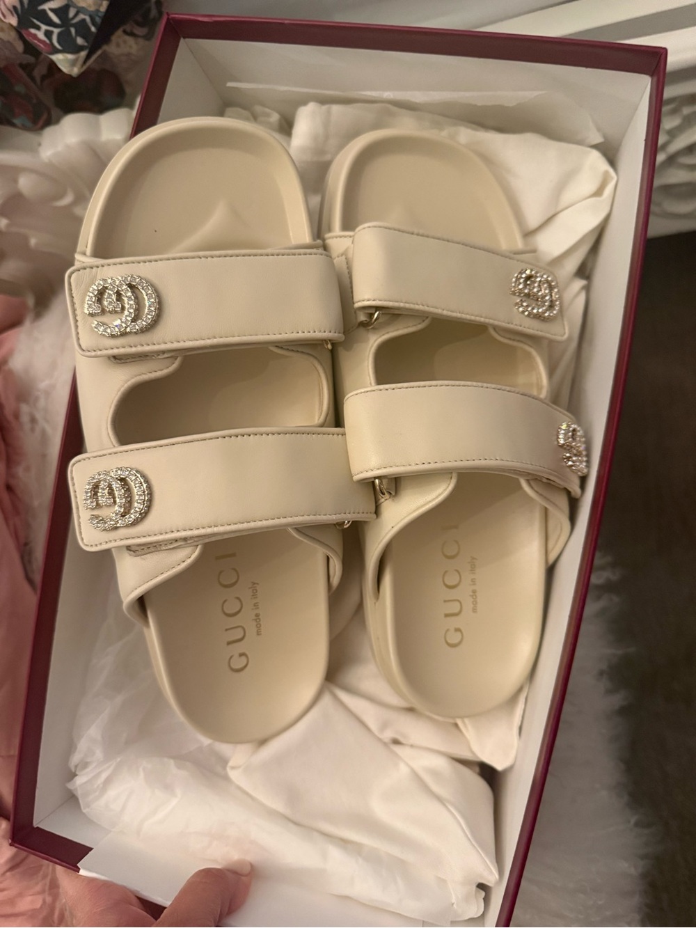 Gucci Double G Leather Sandal 39